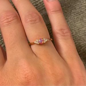 NEW Rose Gold Pink Opal Ring, Size 6